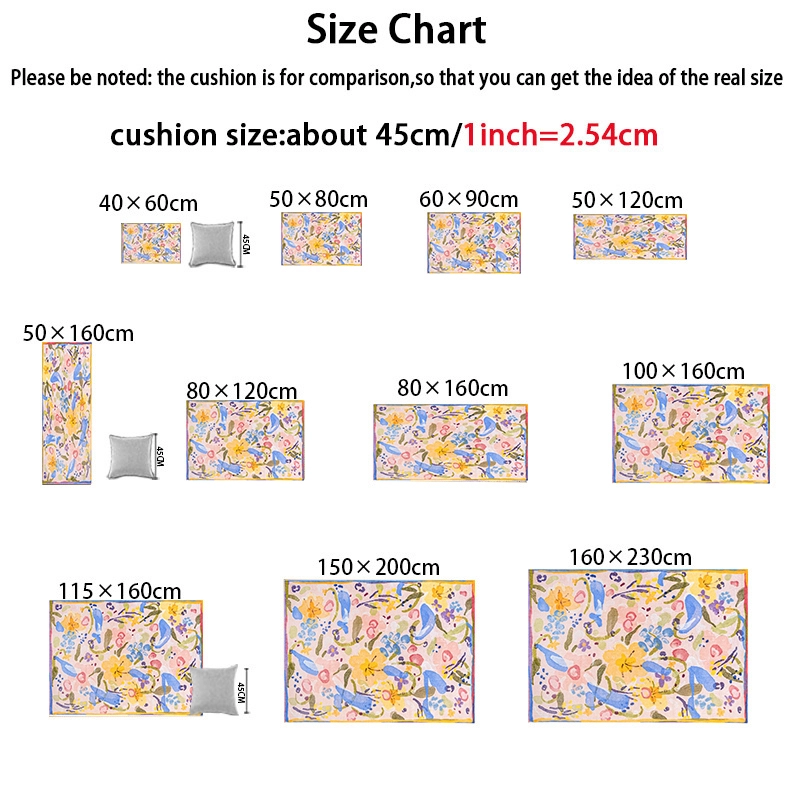 Soft Velvet Carpet size