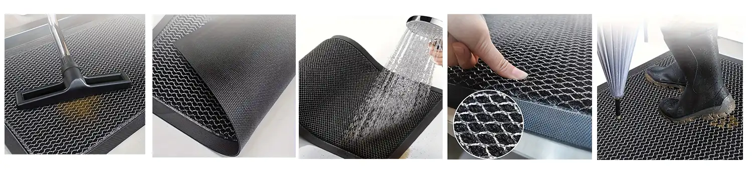Elastic mesh floor mat  Material 